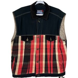 Vintage No Fear‎ Flannel Cotton Vest Mens Size XL